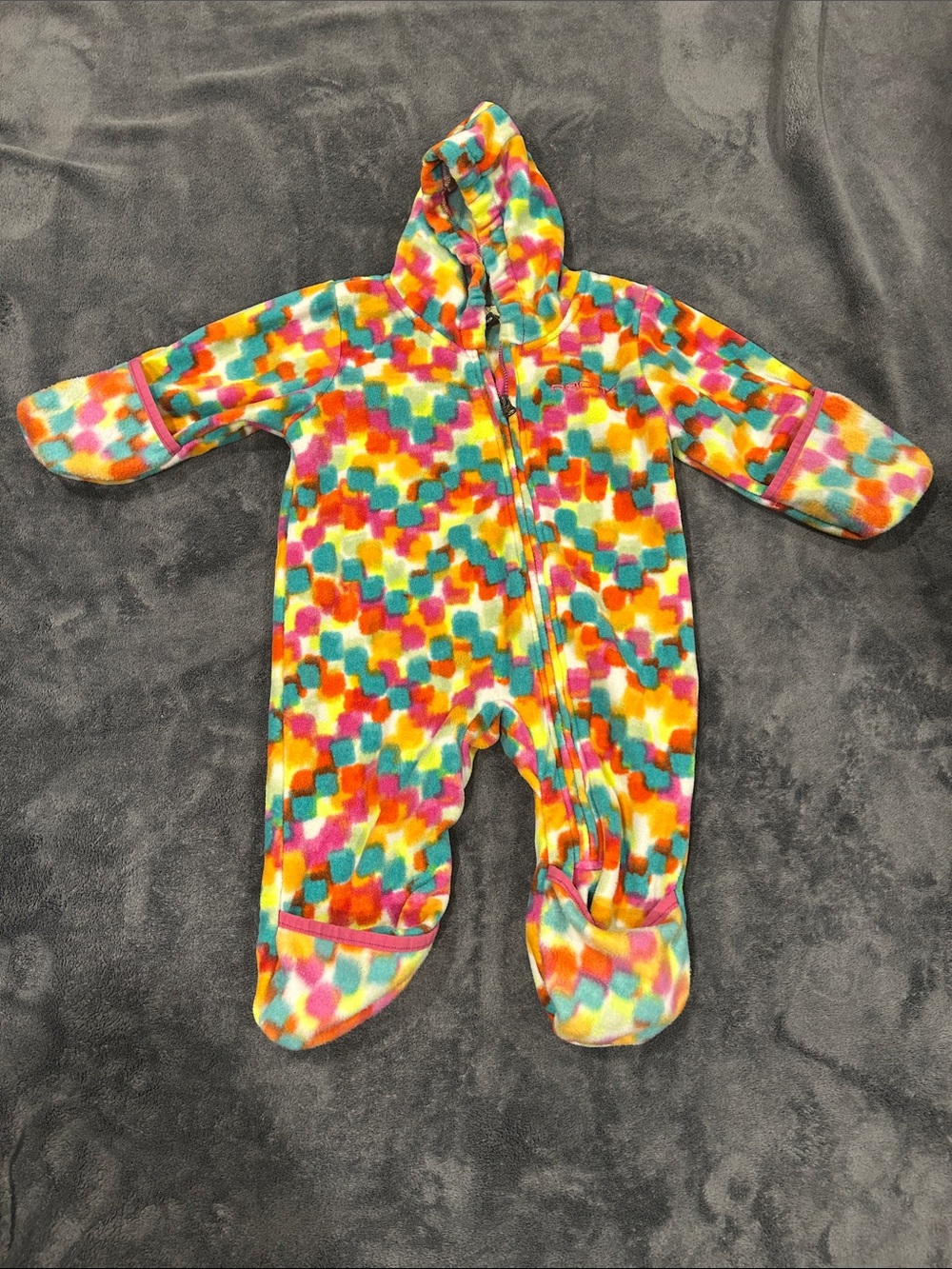 Arctix Multicolor Geometric Hooded Footed Fleece One-Piece